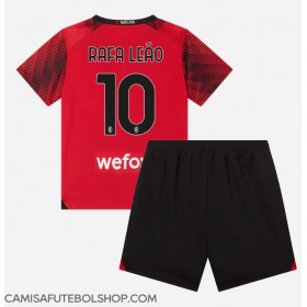 Camisa de time de futebol AC Milan Rafael Leao #10 Replicas 1º Equipamento Infantil 2023-24 Manga Curta (+ Calças curtas)